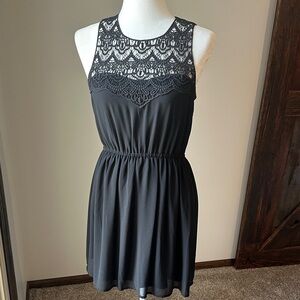 Forever 21 Black Lace Detail Mini Dress